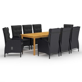 9-Piece Black Garden Dining Set by vidaXL, Garden sets - Ref: Foro24-3067870, Price: 1,00 €, Discount: %