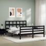 Estructura de cama con cabecero madera maciza negro 160x200 cm de vidaXL, Camas y somieres - Ref: Foro24-3194845, Precio: 157...