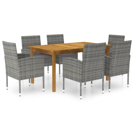 Juego de comedor para jardín de 7 piezas gris de vidaXL, Conjuntos de jardín - Ref: Foro24-3067836, Precio: 517,96 €, Descuen...