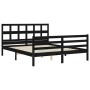 Estructura de cama con cabecero madera maciza negro 160x200 cm de vidaXL, Camas y somieres - Ref: Foro24-3194845, Precio: 157...