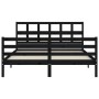 Estructura de cama con cabecero madera maciza negro 160x200 cm de vidaXL, Camas y somieres - Ref: Foro24-3194845, Precio: 157...