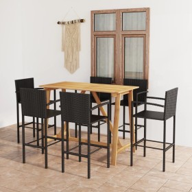 Garden bar set 7 pieces black by vidaXL, Garden sets - Ref: Foro24-3067972, Price: 528,37 €, Discount: %