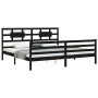 Estructura de cama con cabecero madera maciza negro 200x200 cm de vidaXL, Camas y somieres - Ref: Foro24-3194465, Precio: 170...