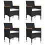 Black 5-Piece Garden Dining Set by vidaXL, Garden sets - Ref: Foro24-3067677, Price: 335,51 €, Discount: %