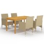 Juego de comedor para jardín de 5 piezas beige de vidaXL, Conjuntos de jardín - Ref: Foro24-3067763, Precio: 382,83 €, Descue...