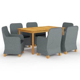 Juego de comedor para jardín de 7 piezas gris claro de vidaXL, Conjuntos de jardín - Ref: Foro24-3067853, Precio: 960,99 €, D...