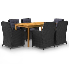 7-piece black garden dining set by vidaXL, Garden sets - Ref: Foro24-3067823, Price: 1,00 €, Discount: %