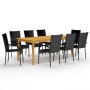 Juego de comedor de jardín de 9 piezas negro de vidaXL, Conjuntos de jardín - Ref: Foro24-3067881, Precio: 598,88 €, Descuent...