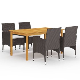 Brown 5-Piece Garden Dining Set by vidaXL, Garden sets - Ref: Foro24-3067764, Price: 382,36 €, Discount: %