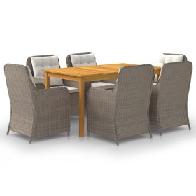 Juego de comedor para jardín 7 piezas marrón de vidaXL, Conjuntos de jardín - Ref: Foro24-3067822, Precio: 1,00 €, Descuento: %