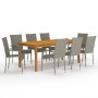 Juego de comedor de jardín 9 piezas gris de vidaXL, Conjuntos de jardín - Ref: Foro24-3067882, Precio: 521,99 €, Descuento: %