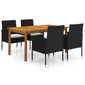 Juego de comedor para jardín de 5 piezas negro de vidaXL, Conjuntos de jardín - Ref: Foro24-3067832, Precio: 376,47 €, Descue...