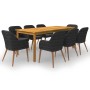 Juego de comedor de jardín de 9 piezas negro de vidaXL, Conjuntos de jardín - Ref: Foro24-3067920, Precio: 973,07 €, Descuent...