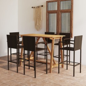 Brown 7-piece garden bar set by vidaXL, Garden sets - Ref: Foro24-3067971, Price: 484,64 €, Discount: %