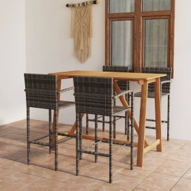 Garden bar set 5 pieces gray by vidaXL, Garden sets - Ref: Foro24-3067970, Price: 371,99 €, Discount: %