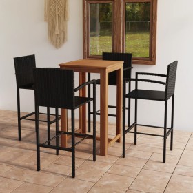 5-Piece Black Garden Bar Set by vidaXL, Garden sets - Ref: Foro24-3067988, Price: 352,82 €, Discount: %