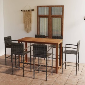 Conjunto de bar para jardín 7 piezas gris de vidaXL, Conjuntos de jardín - Ref: Foro24-3068018, Precio: 527,45 €, Descuento: %