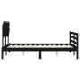 Estructura cama de matrimonio con cabecero madera maciza negra de vidaXL, Camas y somieres - Ref: Foro24-3195260, Precio: 136...