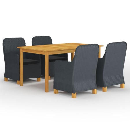 Juego de comedor para jardín de 5 piezas gris oscuro de vidaXL, Conjuntos de jardín - Ref: Foro24-3067847, Precio: 546,04 €, ...