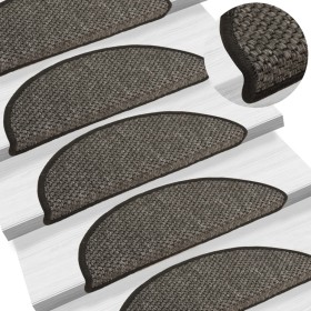 Self-adhesive sisal stair mat 15 pcs anthracite 56x17x3cm by vidaXL, Stair mats - Ref: Foro24-326861, Price: 67,01 €, Discoun...