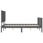 Estructura de cama con cabecero madera maciza gris 140x190 cm de vidaXL, Camas y somieres - Ref: Foro24-3193383, Precio: 152,...