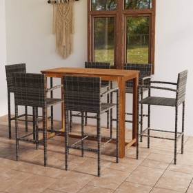 Garden bar set 7 pieces gray by vidaXL, Garden sets - Ref: Foro24-3068005, Price: 517,23 €, Discount: %