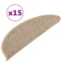 Selbstklebende Stufenmatte 15 Stück dunkelbeige 56x17x3cm von vidaXL, Treppenmatten - Ref: Foro24-326896, Preis: 86,07 €, Rab...