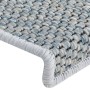 Alfombrilla autoadhesiva escalera sisal 15 uds azul 65x21x4 cm de vidaXL, Alfombrillas para escalones - Ref: Foro24-326886, P...