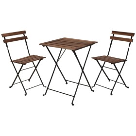 ProGarden Bistro Tisch und Stühle 3 Stück schwarz von ProGarden, Gartensets - Ref: Foro24-436226, Preis: 112,99 €, Rabatt: %