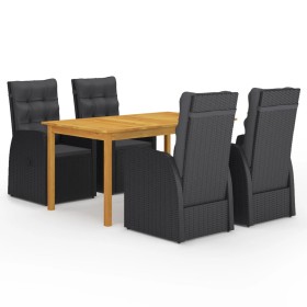 Juego de comedor para jardín 5 piezas negro de vidaXL, Conjuntos de jardín - Ref: Foro24-3067811, Precio: 730,99 €, Descuento: %