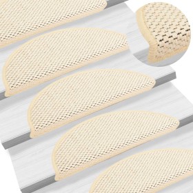 Self-adhesive sisal stair mat 15 pcs cream 56x17x3 cm by vidaXL, Stair mats - Ref: Foro24-326869, Price: 82,61 €, Discount: %