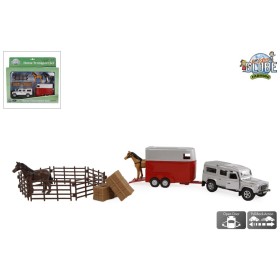 Kids Globe Land Rover with horse trailer and accessories pink 26 cm by Kids Globe, Construction vehicles and toy trucks - Ref...