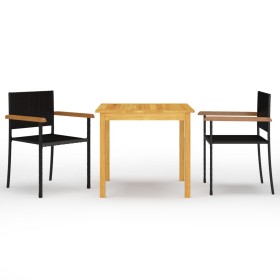 3-piece black garden dining set by vidaXL, Garden sets - Ref: Foro24-3067714, Price: 213,67 €, Discount: %