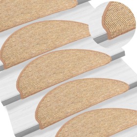 Self-adhesive stair mat 15 pcs light brown 65x21x4cm by vidaXL, Stair mats - Ref: Foro24-326904, Price: 110,42 €, Discount: %