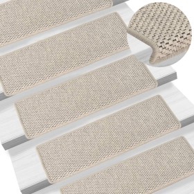 Alfombrilla autoadhesiva escalera sisal 15 uds 65x21x4 cm de vidaXL, Alfombrillas para escalones - Ref: Foro24-326883, Precio...