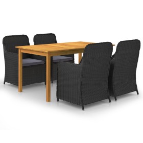 Juego de comedor para jardín 5 piezas negro de vidaXL, Conjuntos de jardín - Ref: Foro24-3067816, Precio: 692,99 €, Descuento: %