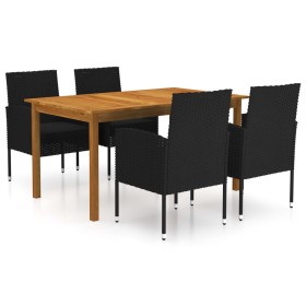 Black 5-Piece Garden Dining Set by vidaXL, Garden sets - Ref: Foro24-3067834, Price: 374,04 €, Discount: %