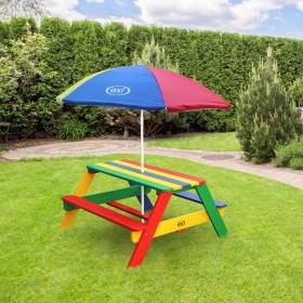 AXI Mesa de pícnic para niños Nick con sombrilla arco iris de AXI, Mesas de jardín - Ref: Foro24-441652, Precio: 109,49 €, De...