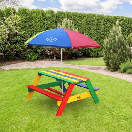 AXI Nick Kids Picnic Table with Rainbow Umbrella by AXI, Garden tables - Ref: Foro24-441652, Price: 109,49 €, Discount: %