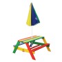 AXI Mesa de pícnic para niños Nick con sombrilla arco iris de AXI, Mesas de jardín - Ref: Foro24-441652, Precio: 109,49 €, De...