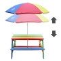 AXI Nick Kids Picnic Table with Rainbow Umbrella by AXI, Garden tables - Ref: Foro24-441652, Price: 109,49 €, Discount: %