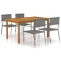 Juego de comedor para jardín de 5 piezas gris de vidaXL, Conjuntos de jardín - Ref: Foro24-3067829, Precio: 304,57 €, Descuen...