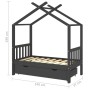 Estructura de cama infantil y cajón madera pino gris 70x140cm de vidaXL, Cunas y camas para niños - Ref: Foro24-322151, Preci...