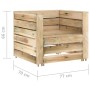 Set de muebles de palés jardín 2 piezas madera pino impregnada de vidaXL, Sofás modulares de exterior - Ref: Foro24-316204, P...