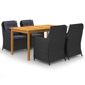 Juego de comedor para jardín 5 piezas negro de vidaXL, Conjuntos de jardín - Ref: Foro24-3067819, Precio: 709,35 €, Descuento: %