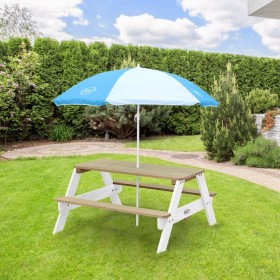 AXI Nick Kids Picnic Table with Umbrella Brown and White by AXI, Garden tables - Ref: Foro24-441650, Price: 129,99 €, Discoun...