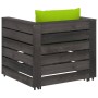 Muebles de jardín 2 piezas con cojines madera impregnada gris de vidaXL, Conjuntos de jardín - Ref: Foro24-3068155, Precio: 1...