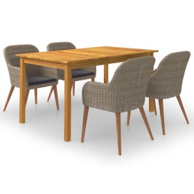 Brown 5-piece garden dining set by vidaXL, Garden sets - Ref: Foro24-3067825, Price: 585,99 €, Discount: %