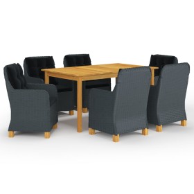 Juego de comedor para jardín de 7 piezas gris oscuro de vidaXL, Conjuntos de jardín - Ref: Foro24-3067852, Precio: 988,38 €, ...