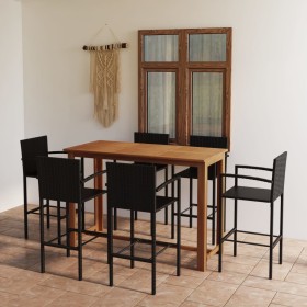 Garden bar set 7 pieces black by vidaXL, Garden sets - Ref: Foro24-3068017, Price: 545,63 €, Discount: %